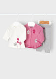 3 Piece Knitted Cotton Leggings set ECOFRIENDS Newborn Girls MAYORAL