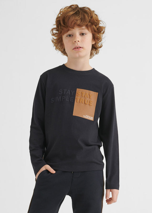ECOFRIENDS embossed graphic long sleeved T-shirt boy MAYORAL