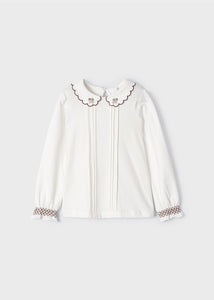 Embroidered knit long sleeve blouse girl MAYORAL