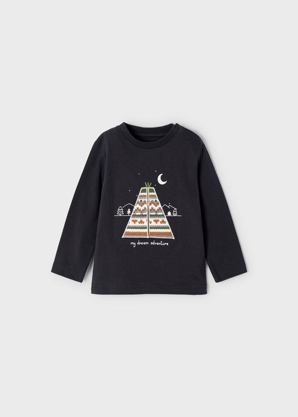 Long Sleeve ECOFRIENDS T-shirt Tepee detail Baby boys PLAY WITH