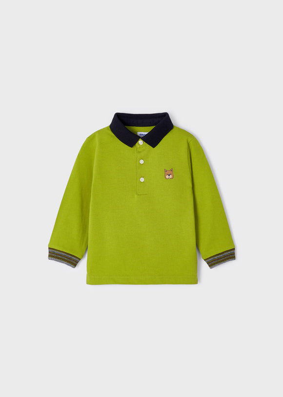 Long sleeved ECOFRIENDS polo shirt with detail baby boy MAYORAL