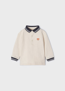 Long sleeved ECOFRIENDS polo shirt with detail Baby Boy MAYORAL