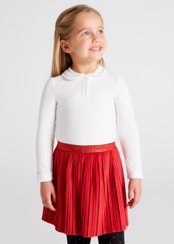 Pleated velvet skirt girl MAYORAL