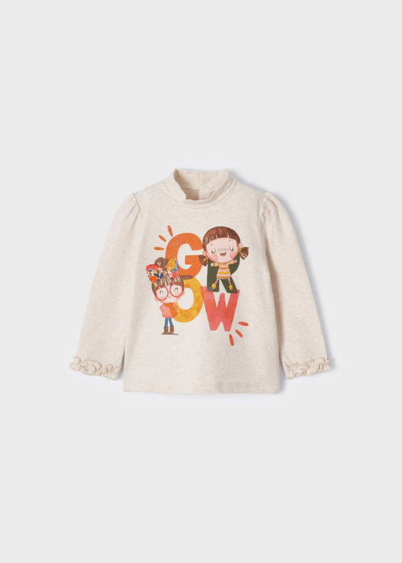 Turtleneck T-shirt with graphic design Baby girls MAYORAL